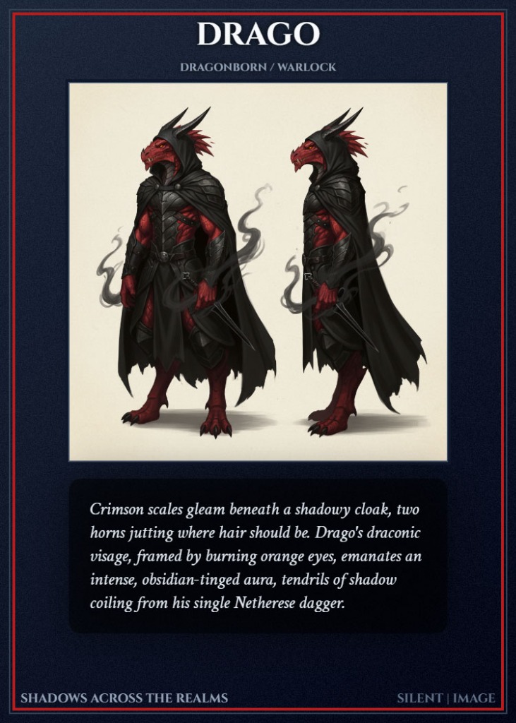 Fantasy character face reference card